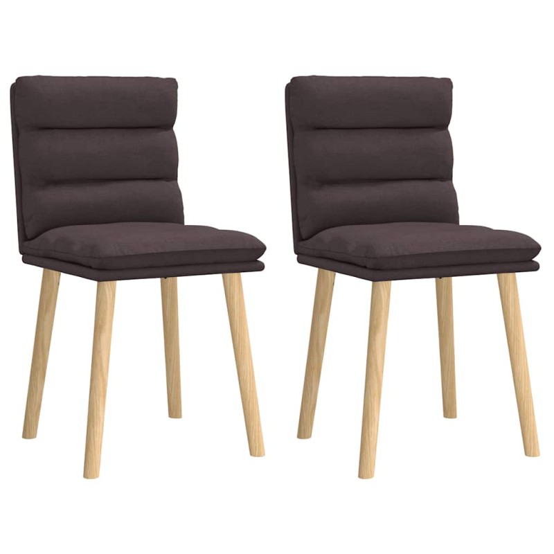 vidaXL Esszimmerstühle 2 Stk. Dunkelbraun Stoff
