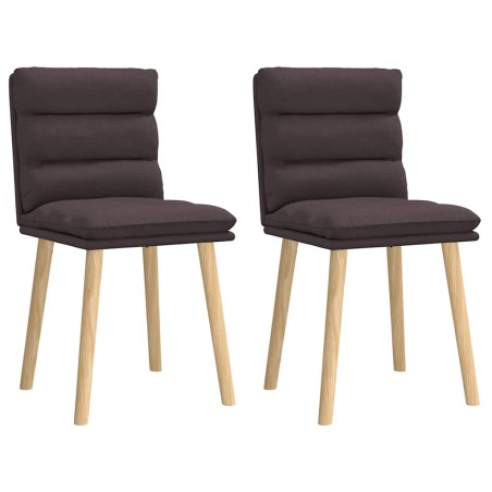 vidaXL Esszimmerstühle 2 Stk. Dunkelbraun Stoff