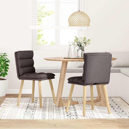 vidaXL Esszimmerstühle 2 Stk. Dunkelbraun Stoff