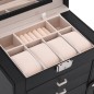 vidaXL Schmuckkästchen 5-Schichten mit Spiegel Abschließbar Schwarz vidaXL Schmuckkästchen 5-Schichten mit Spiegel Abschließbar Schwarz