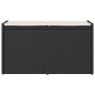 vidaXL Outdoor-Sitzbank mit Stauraum und Kissen Schwarz 100 cm