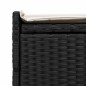vidaXL Outdoor-Sitzbank mit Stauraum und Kissen Schwarz 100 cm