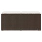 vidaXL Gartenbank mit Kissen Braun 110x40x44 cm Poly Rattan