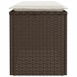 vidaXL Gartenbank mit Kissen Braun 110x40x44 cm Poly Rattan
