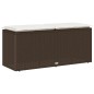 vidaXL Gartenbank mit Kissen Braun 110x40x44 cm Poly Rattan