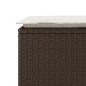vidaXL Gartenbank mit Kissen Braun 110x40x44 cm Poly Rattan