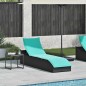 vidaXL Klappliege mit Auflage und Stauraum Schwarz Poly-Rattan vidaXL Klappliege mit Auflage und Stauraum Schwarz Poly-Rattan