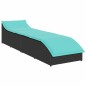 vidaXL Klappliege mit Auflage und Stauraum Schwarz Poly-Rattan vidaXL Klappliege mit Auflage und Stauraum Schwarz Poly-Rattan