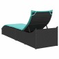 vidaXL Klappliege mit Auflage und Stauraum Schwarz Poly-Rattan vidaXL Klappliege mit Auflage und Stauraum Schwarz Poly-Rattan