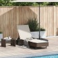 vidaXL Sonnenliege mit Rollen und Auflage Braun Poly Rattan vidaXL Sonnenliege mit Rollen und Auflage Braun Poly Rattan