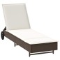vidaXL Sonnenliege mit Rollen und Auflage Braun Poly Rattan vidaXL Sonnenliege mit Rollen und Auflage Braun Poly Rattan