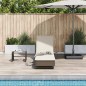 vidaXL Sonnenliege mit Rollen und Auflage Braun Poly Rattan vidaXL Sonnenliege mit Rollen und Auflage Braun Poly Rattan