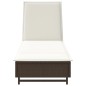 vidaXL Sonnenliege mit Rollen und Auflage Braun Poly Rattan vidaXL Sonnenliege mit Rollen und Auflage Braun Poly Rattan
