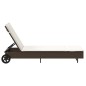 vidaXL Sonnenliege mit Rollen und Auflage Braun Poly Rattan vidaXL Sonnenliege mit Rollen und Auflage Braun Poly Rattan