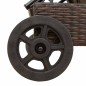 vidaXL Sonnenliege mit Rollen und Auflage Braun Poly Rattan vidaXL Sonnenliege mit Rollen und Auflage Braun Poly Rattan