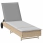 vidaXL Sonnenliege mit Rollen und Auflage Beige Poly Rattan vidaXL Sonnenliege mit Rollen und Auflage Beige Poly Rattan
