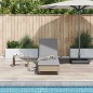 vidaXL Sonnenliege mit Rollen und Auflage Beige Poly Rattan vidaXL Sonnenliege mit Rollen und Auflage Beige Poly Rattan