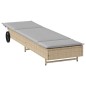 vidaXL Sonnenliege mit Rollen und Auflage Beige Poly Rattan vidaXL Sonnenliege mit Rollen und Auflage Beige Poly Rattan