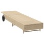 vidaXL Sonnenliege mit Rollen und Auflage Beige Poly Rattan vidaXL Sonnenliege mit Rollen und Auflage Beige Poly Rattan