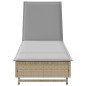 vidaXL Sonnenliege mit Rollen und Auflage Beige Poly Rattan vidaXL Sonnenliege mit Rollen und Auflage Beige Poly Rattan