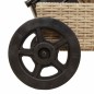 vidaXL Sonnenliege mit Rollen und Auflage Beige Poly Rattan vidaXL Sonnenliege mit Rollen und Auflage Beige Poly Rattan
