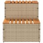 vidaXL Whirlpooltreppe Beige 50x50x50,5 cm Poly Rattan Akazie Massiv vidaXL Whirlpooltreppe Beige 50x50x50,5 cm Poly Rattan Akazie Massiv
