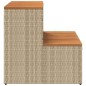 vidaXL Whirlpooltreppe Beige 50x50x50,5 cm Poly Rattan Akazie Massiv vidaXL Whirlpooltreppe Beige 50x50x50,5 cm Poly Rattan Akazie Massiv