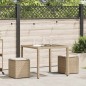vidaXL Gartenhocker mit Kissen 2 Stk. Beige 40x40x43 cm Poly Rattan vidaXL Gartenhocker mit Kissen 2 Stk. Beige 40x40x43 cm Poly Rattan