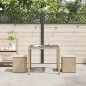 vidaXL Gartenhocker mit Kissen 2 Stk. Beige 40x40x43 cm Poly Rattan vidaXL Gartenhocker mit Kissen 2 Stk. Beige 40x40x43 cm Poly Rattan