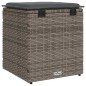 vidaXL Gartenhocker mit Kissen 2 Stk. Grau 40x40x43 cm Poly Rattan vidaXL Gartenhocker mit Kissen 2 Stk. Grau 40x40x43 cm Poly Rattan