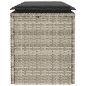 vidaXL Gartenbank mit Kissen Hellgrau 110x40x44 cm Poly Rattan