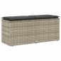 vidaXL Gartenbank mit Kissen Hellgrau 110x40x44 cm Poly Rattan