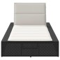 vidaXL Sonnenliege mit schwebender Auflage Schwarz Poly Rattan vidaXL Sonnenliege mit schwebender Auflage Schwarz Poly Rattan