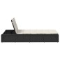 vidaXL Sonnenliege mit schwebender Auflage Schwarz Poly Rattan vidaXL Sonnenliege mit schwebender Auflage Schwarz Poly Rattan