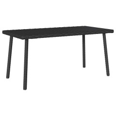 vidaXL Garten-Couchtisch Rechteckig Schwarz 80x40x37 cm Poly Rattan