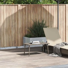 vidaXL Garten-Couchtisch Rechteckig Grau 80x40x37 cm Poly Rattan
