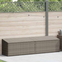 vidaXL Garten-Auflagenbox Grau 220x50x58 cm Poly Rattan