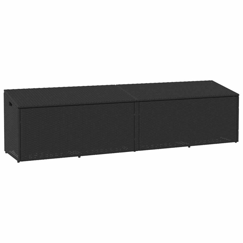 vidaXL Garten-Auflagenbox Schwarz 220x50x58 cm Poly Rattan vidaXL Garten-Auflagenbox Schwarz 220x50x58 cm Poly Rattan
