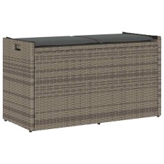 vidaXL Outdoor-Sitzbank mit Stauraum und Kissen Grau 100 cm