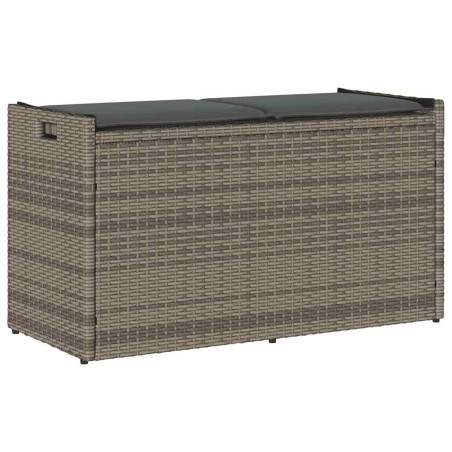 vidaXL Outdoor-Sitzbank mit Stauraum und Kissen Grau 100 cm
