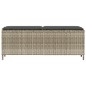 vidaXL Gartenbank mit Kissen Hellgrau 110x30x40,5 cm Poly Rattan