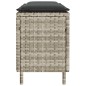 vidaXL Gartenbank mit Kissen Hellgrau 110x30x40,5 cm Poly Rattan