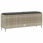 vidaXL Gartenbank mit Kissen Hellgrau 110x30x40,5 cm Poly Rattan