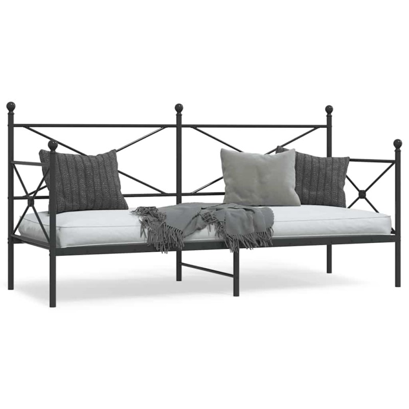 vidaXL Etagenbett ohne Matratze Schwarz 90x200 cm Stahl vidaXL Etagenbett ohne Matratze Schwarz 90x200 cm Stahl