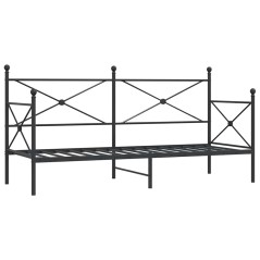 vidaXL Etagenbett ohne Matratze Schwarz 90x200 cm Stahl