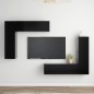 4-tlg. TV-Schrank-Set Schwarz Holzwerkstoff 4-tlg. TV-Schrank-Set Schwarz Holzwerkstoff