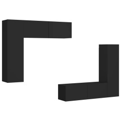 4-tlg. TV-Schrank-Set Schwarz Holzwerkstoff