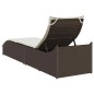 vidaXL Klappliege mit Auflage und Stauraum Braun Poly-Rattan vidaXL Klappliege mit Auflage und Stauraum Braun Poly-Rattan