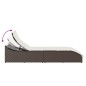 vidaXL Klappliege mit Auflage und Stauraum Braun Poly-Rattan vidaXL Klappliege mit Auflage und Stauraum Braun Poly-Rattan
