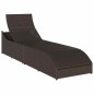 vidaXL Klappliege mit Auflage und Stauraum Braun Poly-Rattan vidaXL Klappliege mit Auflage und Stauraum Braun Poly-Rattan